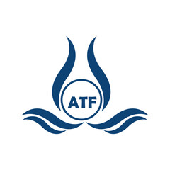 ATF letter water drop icon design with white background in illustrator, ATF Monogram logo design for entrepreneur and business.
 - obrazy, fototapety, plakaty