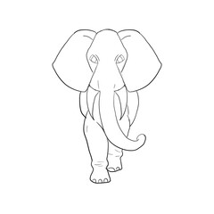 elephant line art for colour book