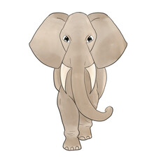 elephant cartoon illustration from procreate