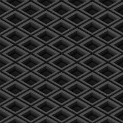 Black Pattern with Squares Arranged in Diagonal Lines