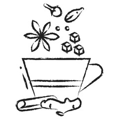Hand drawn spices tea icon