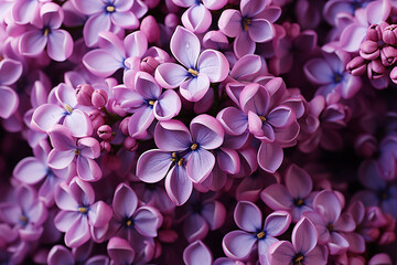 Generative AI - Background formed with close view lilac flowers