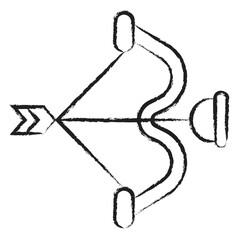 Fototapeta premium Hand drawn Bow And icon