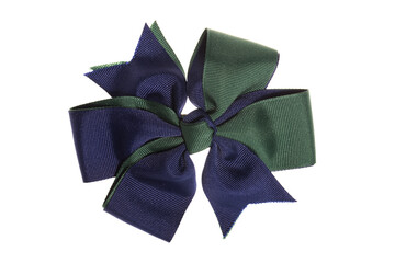Beautiful blue gift bow, isolated on white