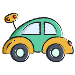 Hand drawn spring key toy car icon