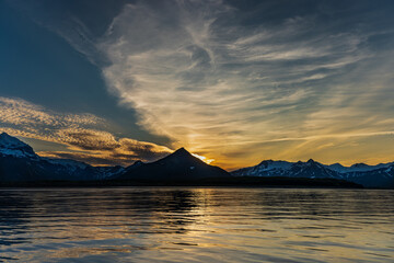 Fototapeta na wymiar Sunset in Katmai National Park, Alaska.