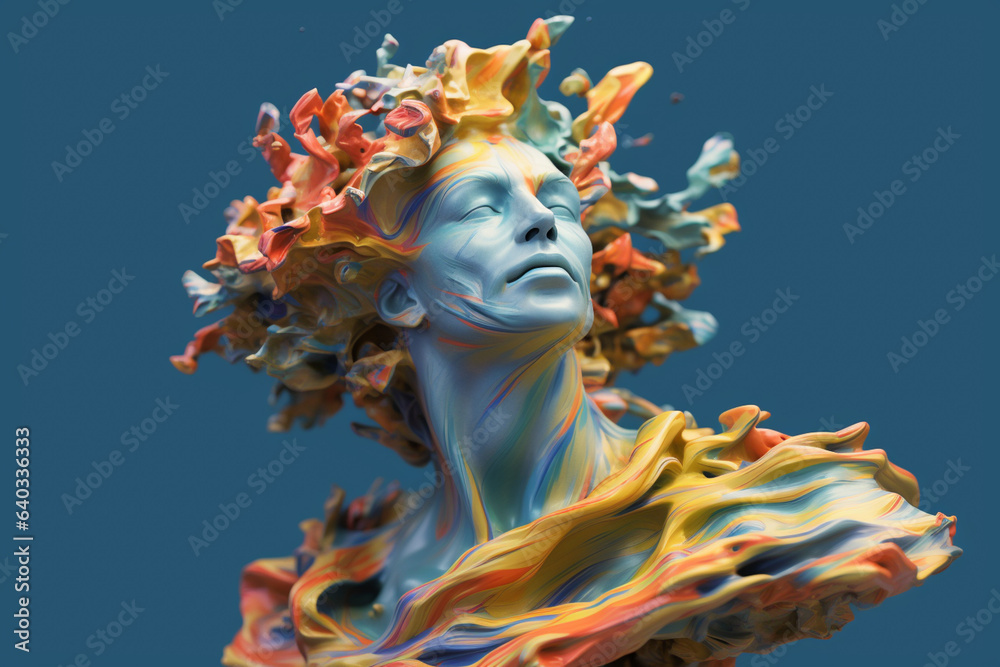 Aufkleber an abstract sculpture capturing the essence of an olympian god through flowing and organic shapes. g