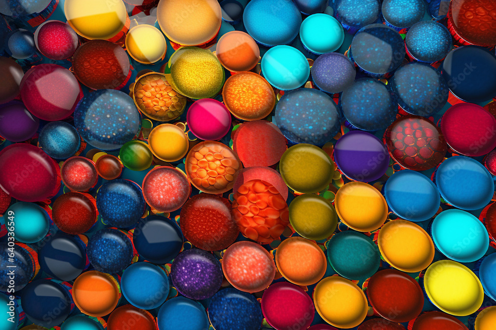 Aufkleber The circles are meticulously layered and arranged, creating depth and visual interest. Generative AI technology.