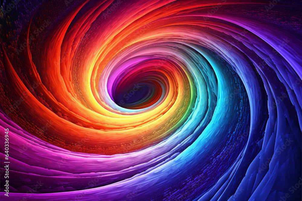 Aufkleber an abstract representation of a vibrant, swirling vortex surrounded by a rainbow bridge. generative 