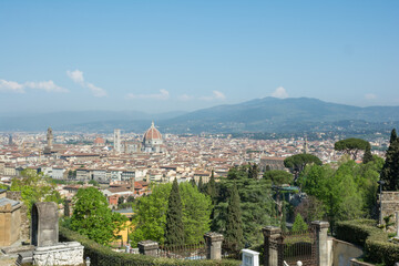 Fototapeta na wymiar rooftop view looking out over florence