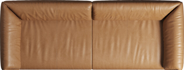 Top view of leather sofa