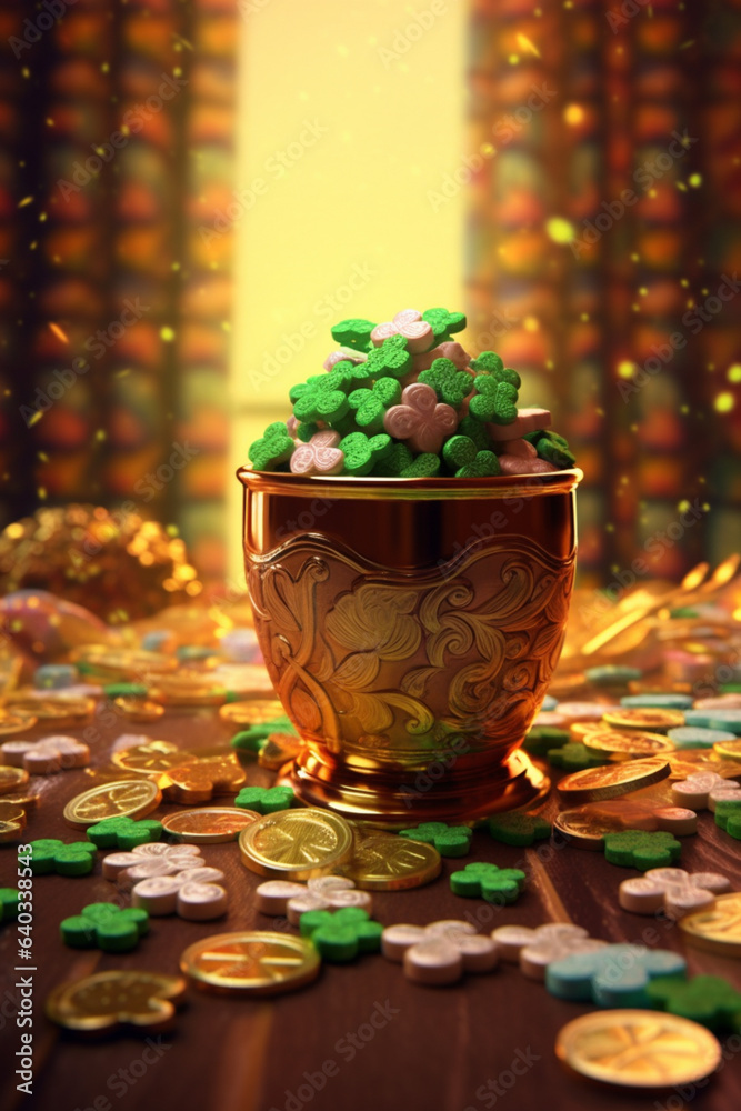 Poster the image showcases interlocking patterns and vibrant colors, capturing the festive atmosphere of st