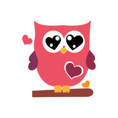owl with heart