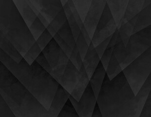 Abstract black background pattern of triangle shapes layered in geometric design, modern art layout, abstract black background illustration with texture pattern