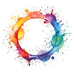 Kreis des Lebens: Ein abstraktes Farbgemälde mit Wasserfarbspritzern