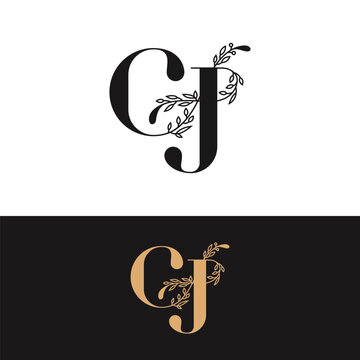 handdrawn wedding monogram CJ logo