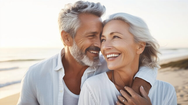 Beautiful mid age senior couple. Elderly love and friendship.