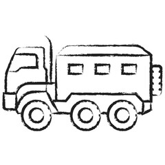 Hand drawn Military vehicle icon