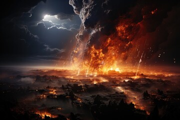 Fototapeta na wymiar Cosmic Armageddon, Judgment Day of Planet Earth