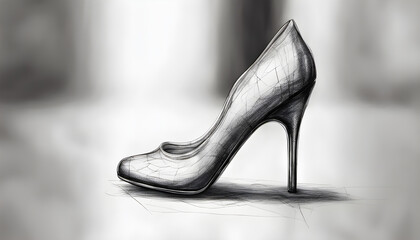 Sure, here you go:

A friendly and comprehensive illustration of a women's high-heeled shoe design.