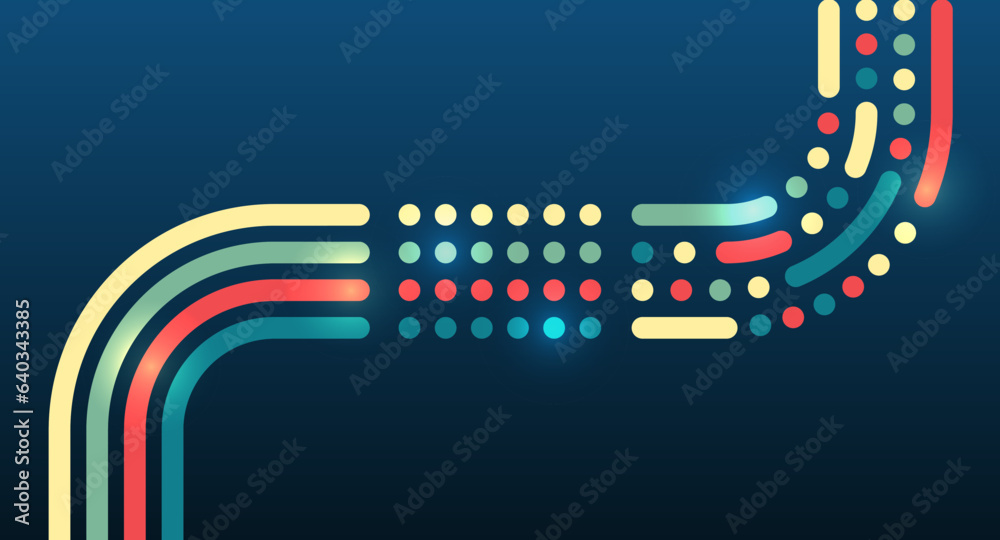 Aufkleber Structuring the flow of information. Data analytics concept. Sorting a large amount of data on a dark background. Big data visualization. Futuristic network or business analytics.