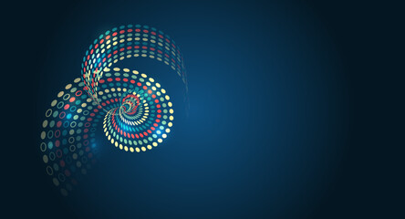 Futuristic network or business analytics. Structuring the flow of information. Data analytics concept. Sorting a large amount of data on a dark background. Big data visualization.