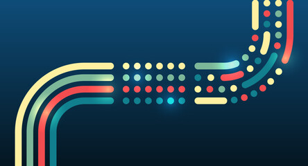 Structuring the flow of information. Data analytics concept. Sorting a large amount of data on a dark background. Big data visualization. Futuristic network or business analytics.