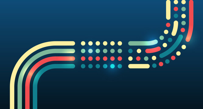 Structuring the flow of information. Data analytics concept. Sorting a large amount of data on a dark background. Big data visualization. Futuristic network or business analytics.