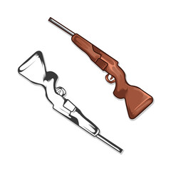 hunting gun vector design illustration black and white