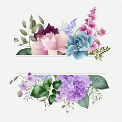 botanical design with flowers and leaves