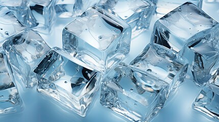 Image of ice cubes of different sizes and shapes on a light background.