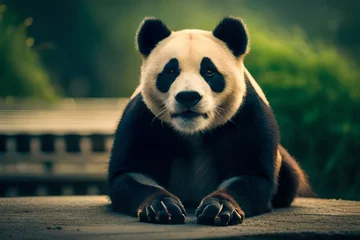 Foto op Plexiglas panda eating bamboo © Lumos sp