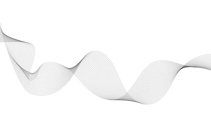Abstract wave element for design. Digital frequency track equalizer. Stylized line art background. Vector illustration. Wave with lines created using the blend tool. Curved wavy line, smooth stripe.