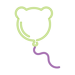 neon bear helium balloon