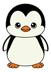 Vector illustration of a cute penguin for children