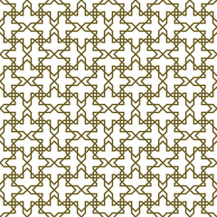 Seamless geometric ornament based on traditional islamic art.Brown color lines. For fabric,textile,cover,wrapping paper,background and lasercutting.