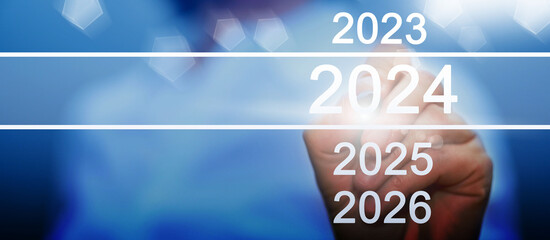 New Year 2024 business plan, strategies, goal, development and success.