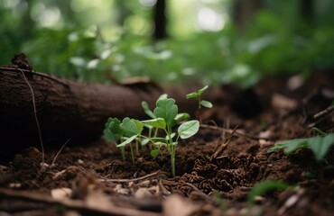 Plant growing soil. Generate Ai
