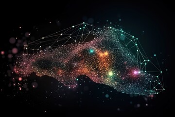 Obraz premium Big data technology and data science illustration. Generative AI