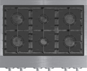 Top view of gas stove