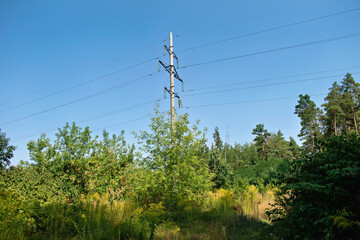 power line in the countryside