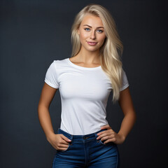 Fashion influencer photography of blonde swedish woman. 