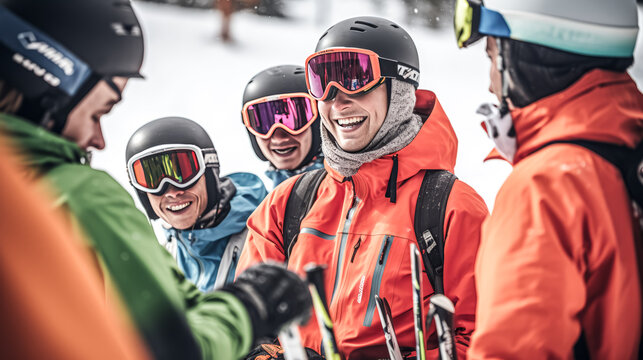 He teaches ski lessons to students, demonstrating his expertise.