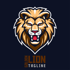 Golden Lion Mascot Illustration: An artistic representation of the golden lion, serving as a logo and vector graphic suitable for sport and e-sport gaming teams.
