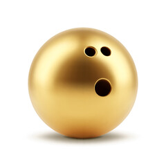 Golden bowling ball isolated on white background. EPS10 vector