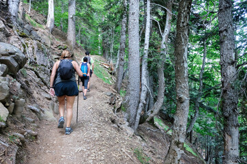 Peoople trekking in the mountain
