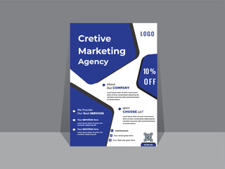 Corporate A4 Business flyer Creative vector template design for a digital marketing company.
