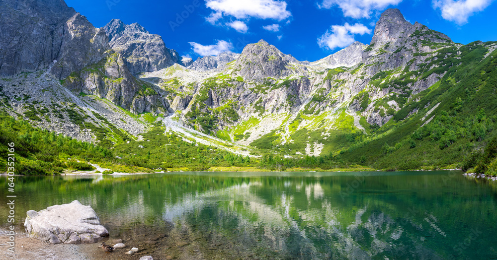 Wall mural mountain lake Zelene Pleso in Tatra mountains in Slovakia