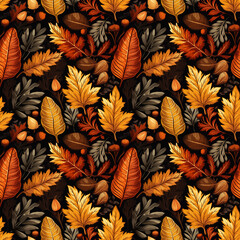 Autumn (Fall) Seamless Pattern | Digital Paper | Scrapbooking Paper | Printable | High Quality | 12x12 inches | 300 DPI