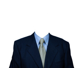 a man in a business suit isolated without a head